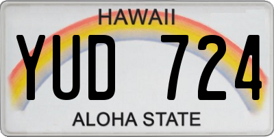 HI license plate YUD724