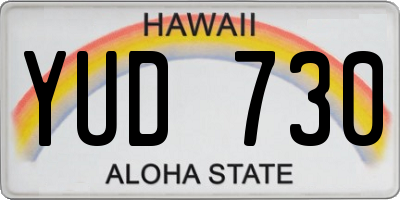 HI license plate YUD730