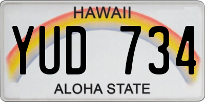 HI license plate YUD734