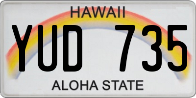 HI license plate YUD735