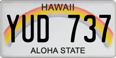 HI license plate YUD737