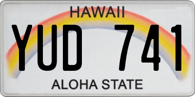 HI license plate YUD741