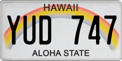 HI license plate YUD747