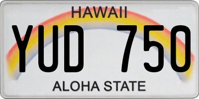 HI license plate YUD750