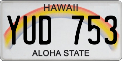 HI license plate YUD753