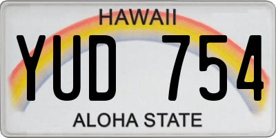HI license plate YUD754