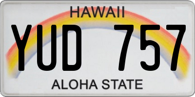 HI license plate YUD757