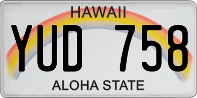HI license plate YUD758