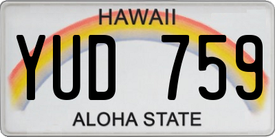 HI license plate YUD759