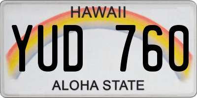 HI license plate YUD760
