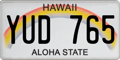 HI license plate YUD765