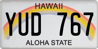 HI license plate YUD767