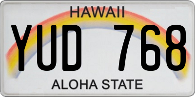 HI license plate YUD768