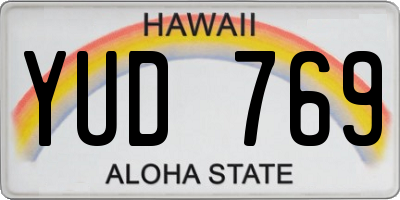 HI license plate YUD769