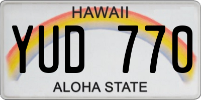 HI license plate YUD770
