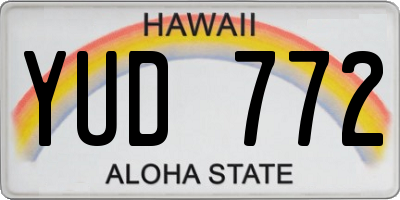 HI license plate YUD772