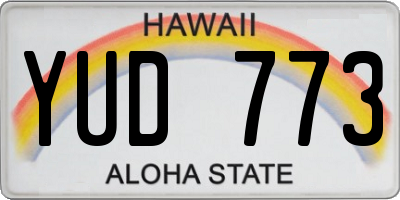 HI license plate YUD773