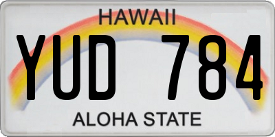 HI license plate YUD784