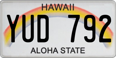 HI license plate YUD792