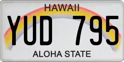 HI license plate YUD795