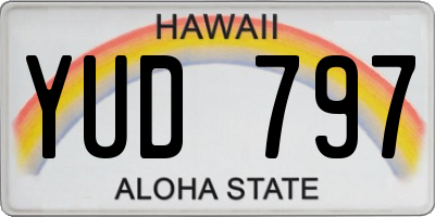 HI license plate YUD797