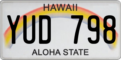 HI license plate YUD798