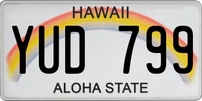 HI license plate YUD799