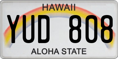 HI license plate YUD808