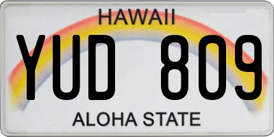 HI license plate YUD809