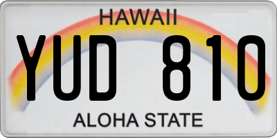 HI license plate YUD810