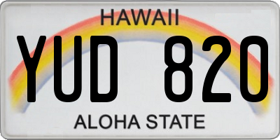 HI license plate YUD820