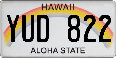 HI license plate YUD822