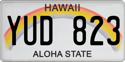 HI license plate YUD823