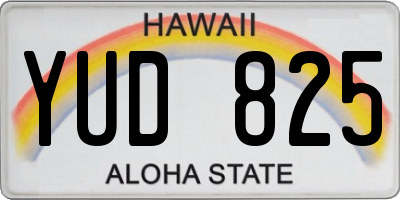 HI license plate YUD825
