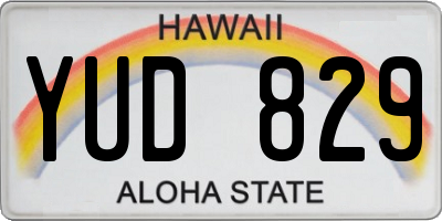 HI license plate YUD829
