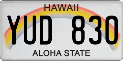 HI license plate YUD830