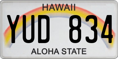 HI license plate YUD834