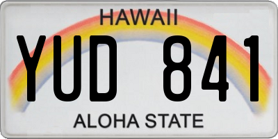 HI license plate YUD841