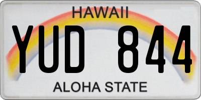 HI license plate YUD844