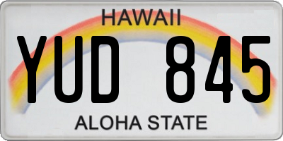 HI license plate YUD845