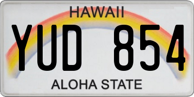 HI license plate YUD854