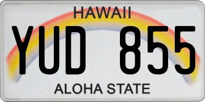 HI license plate YUD855