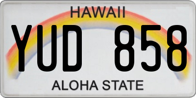 HI license plate YUD858