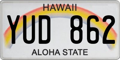 HI license plate YUD862