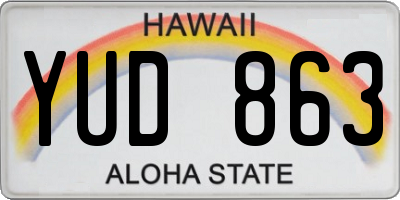 HI license plate YUD863