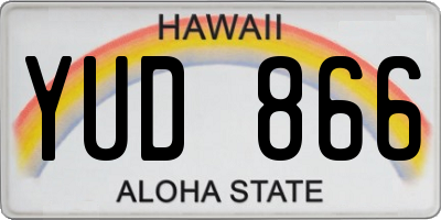 HI license plate YUD866