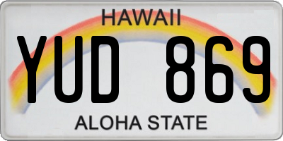 HI license plate YUD869