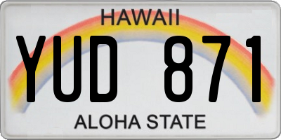 HI license plate YUD871
