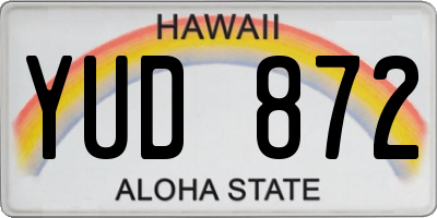 HI license plate YUD872