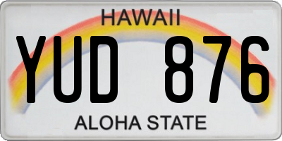 HI license plate YUD876